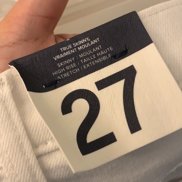 GAP True Skinny High Rise Stretch Size 27/4R White Jeans / Denim - Picture 4 of 6